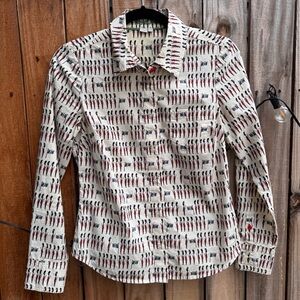 Boden Beefeater British Royal Guard button front top Sz 2P